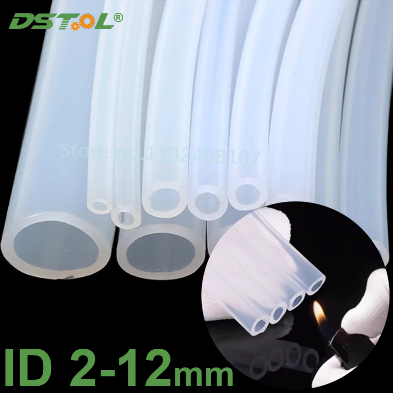 

Нетоксичный пищевой силиконовый шланг, прозрачная труба, устойчивая к высоким температурам, эластичный внутренний диаметр 2-12 мм