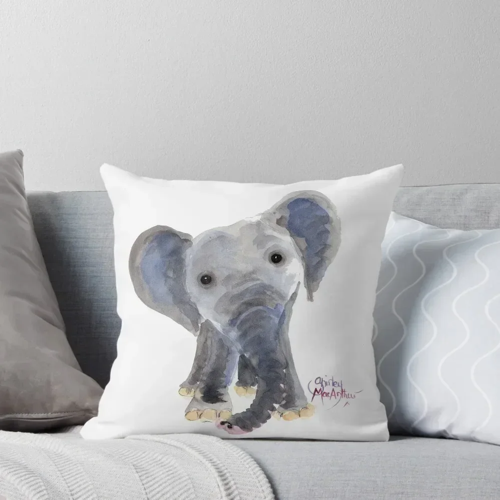 Nosey Elephant ' Nosey Nelson ' by Shirley MacArthur Throw Pillow christmas decorations 2025 Christmas Pillow Covers pillow