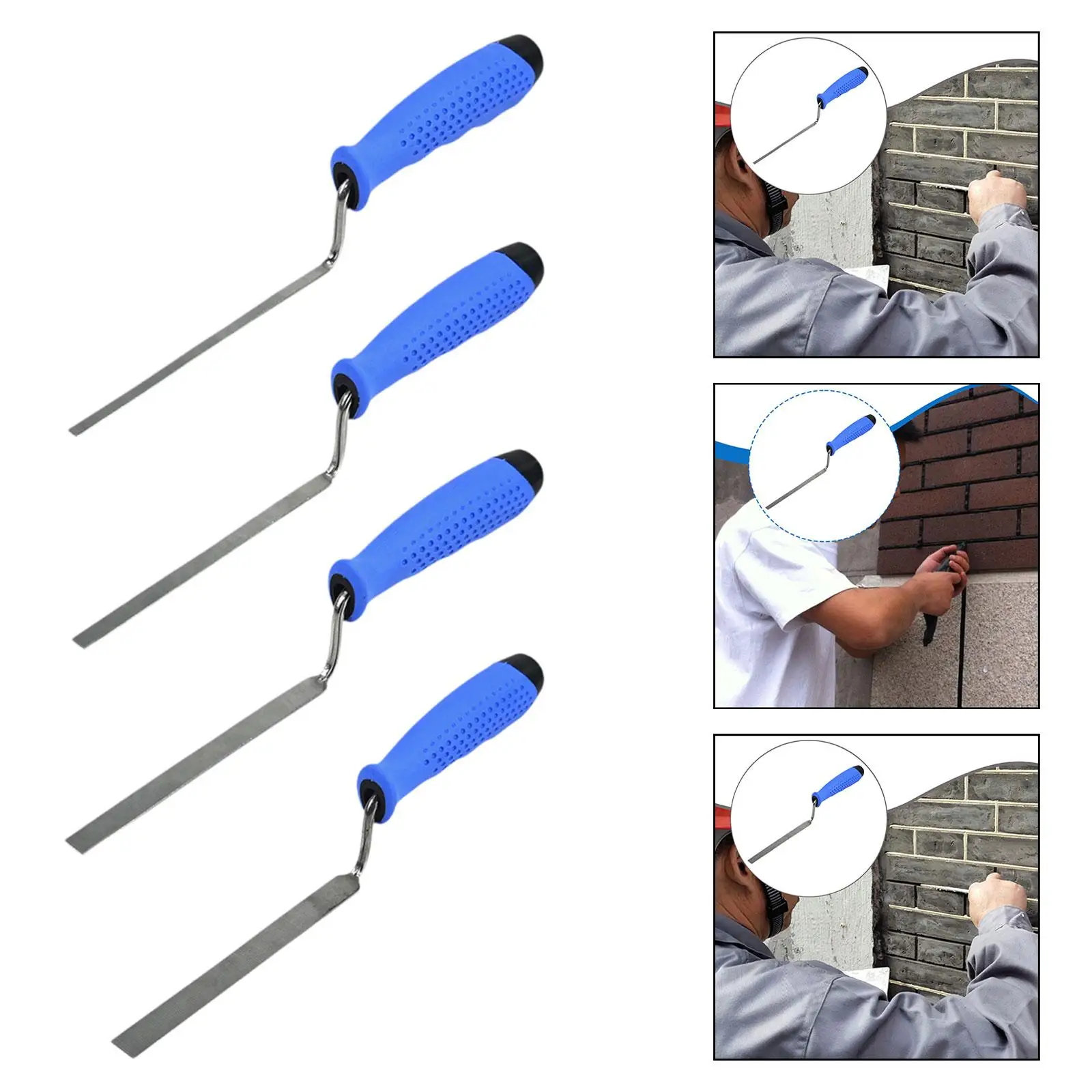 Tuck Pointer Ferramenta de limpeza de rejunte de azulejo de aço inoxidável Kit de cimento de estuco