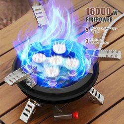 KIQUNE Camping cookware Five-core Camping Stove 16000W Portable Backpacking Camping Stove Burner Hiking Picnic Cooking Stove