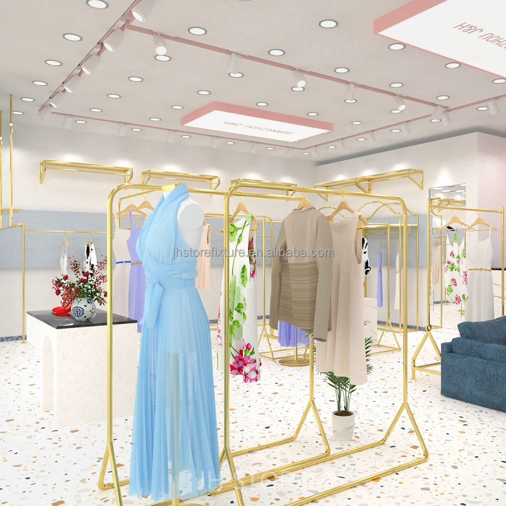 Modern Retail Beauty Shop Clothes Display Rack for Shop Metal Display Stand Clothing Rack for Boutique