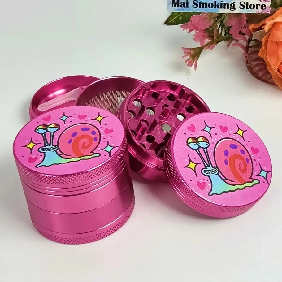 2inch Snail Herb Grinder Metal 4-layer Manual Pepper Mortar Salt Pestle Spice Mill  Grass Tobacco Grinder Smok Cigarette Tool