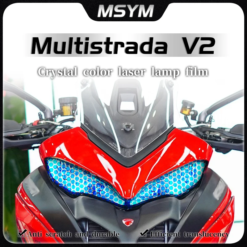 

For Ducati MultistradaV2 Multistrada V 2 2022 Headlight film honeycomb laser protective film transparent sticker accessories