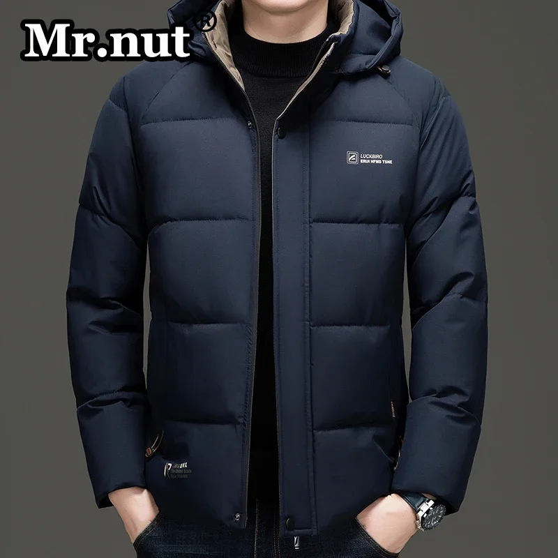 Nut inverno casaco acolchoado de algodão masculino windbreak espessamento jaquetas com capuz casaco esportivo térmico cor sólida manter jaqueta quente