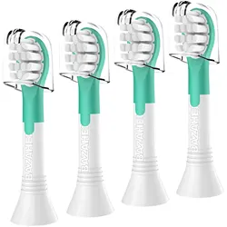 Set of 4 children's replacement toothbrush heads, compatible with HX6042, HX6032, HX6311, HX6312 and other electric toothbrushes