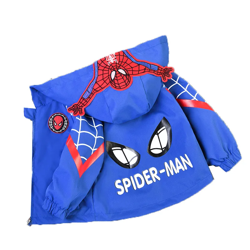 New Spring Autumn Red Blue SpiderMan Thin style Children costume boys Coats Jacket girls Hooded Coat Kids Outwear boy Clothing