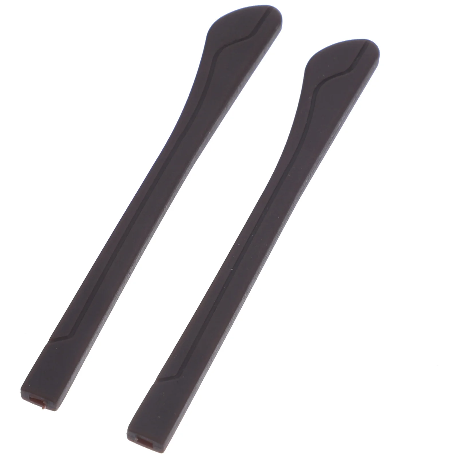 One Pair Dark Brown Silicone Glasses Leg Sleeve Non-Slip Replacement Glasses Temple Cover Eyewear Frame Protection