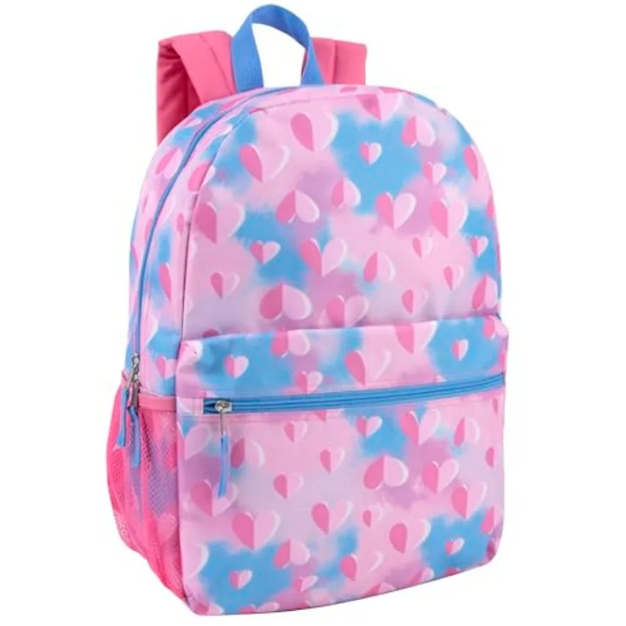 

Trail maker 17 inch Backpack for Travel and Commute, Zippered Front and Mesh Side Pockets, Padded Straps
