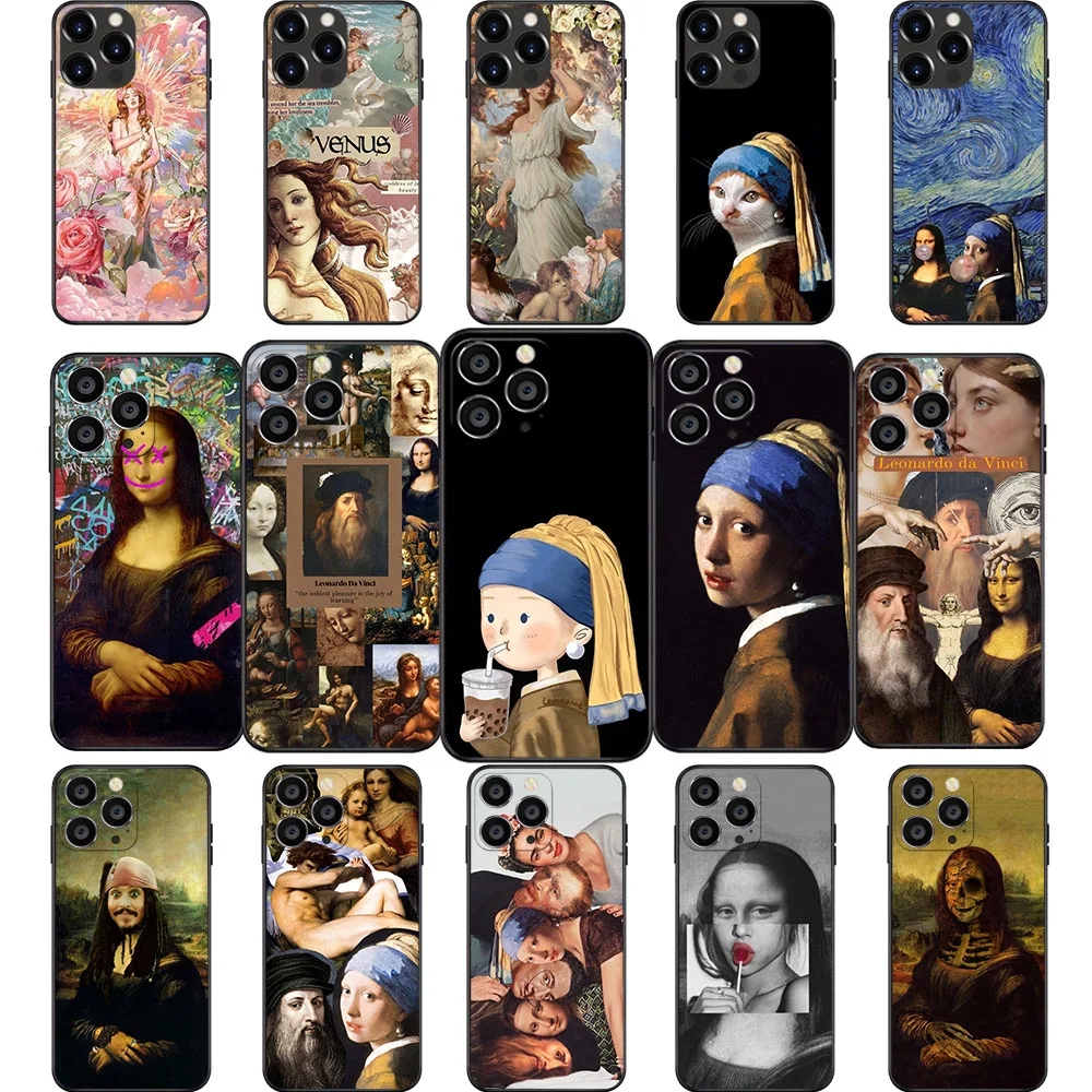 IQ-41 Venus Mona Lisa Soft Case For VIVO V23E V23E V25 PRO V25E V27 V27E V29 Y01 Y02 Y02S Y17S Y21T Y22S Y35 Y36