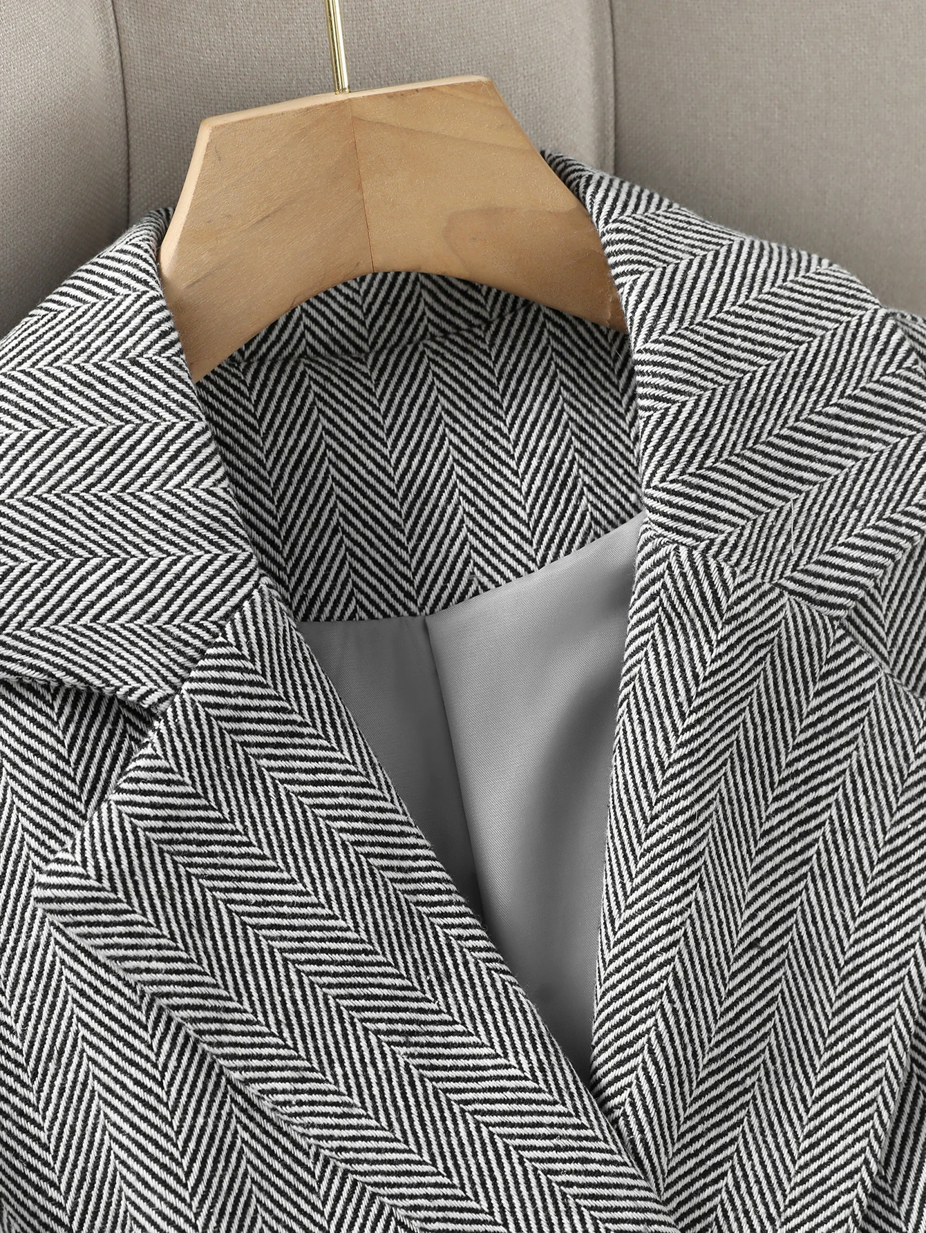 سترة نسائية كلاسيكية متعرجة مزدوجة الصدر، صدرية طويلة بدون أكمام مع طية صدر مدببة، سترة بدلة عمل مكتبية أنيقة #3