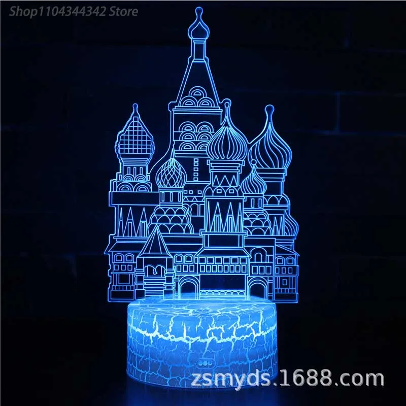 

3D Acrylic Building Tower Night Light Living Room Bedroom Bedhead Creative Parent Child Gift Decoration Light USB Atmosphere Lig