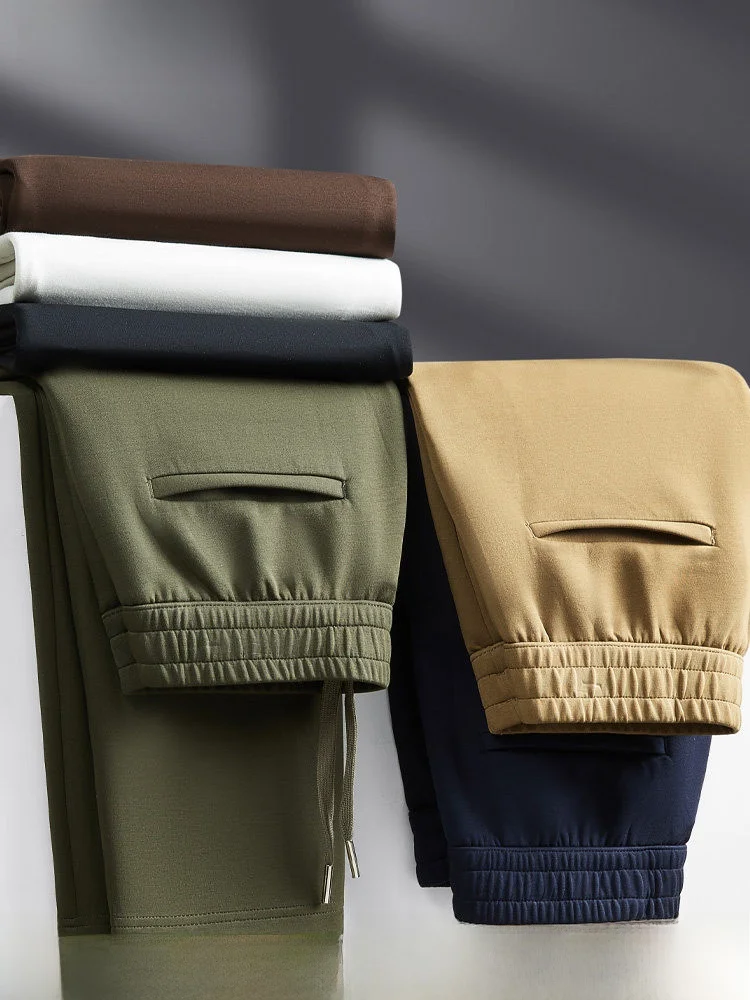 

Ele Soft Modal Men's Sport Pants Straight Leg Casual Trousers Dra High Waist Long Pants Polyester Modal Cotton Spandex