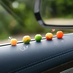 Orange Mini Car Center Console Ornament Orange Car Adorn Simulation Rearview Mirror Cute Interior Auto Decorative Accessories