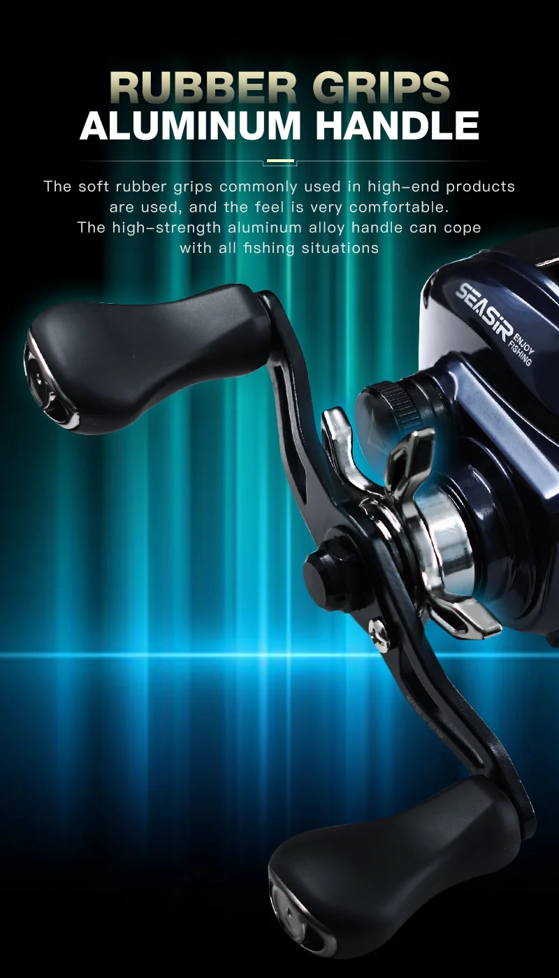 Seasir Vortex Baitcasting-Rolle 7:1 Hochgeschwindigkeits-Übersetzungsverhältnis 5+1BB Max. Bremskraft 8kg Süß- und Salzwasser-Angeln – Detail 9