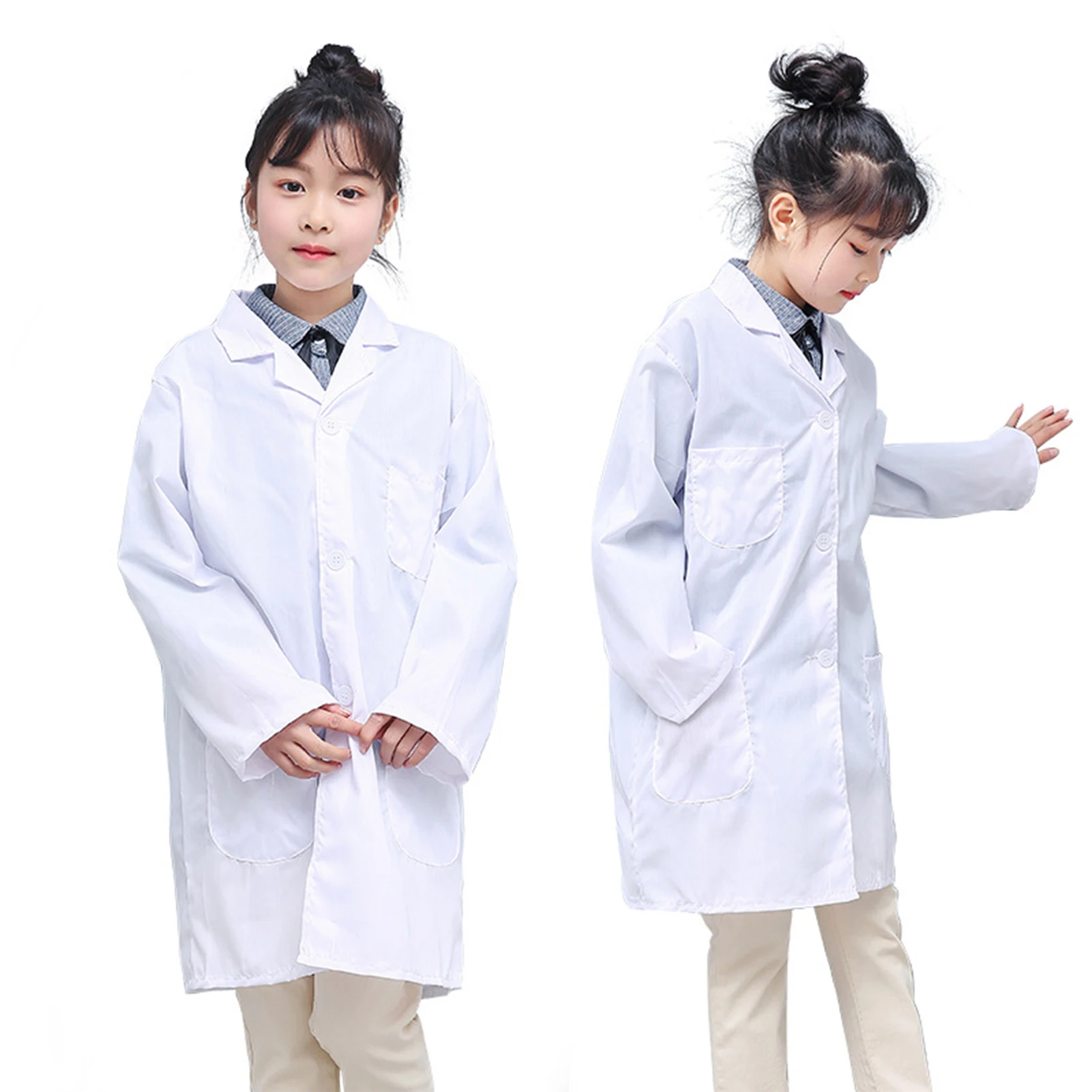 Camice da laboratorio Cosplay medico per bambini gioco di ruolo medico camice da laboratorio bianco morbido per bambini abbigliamento Cosplay per bambini