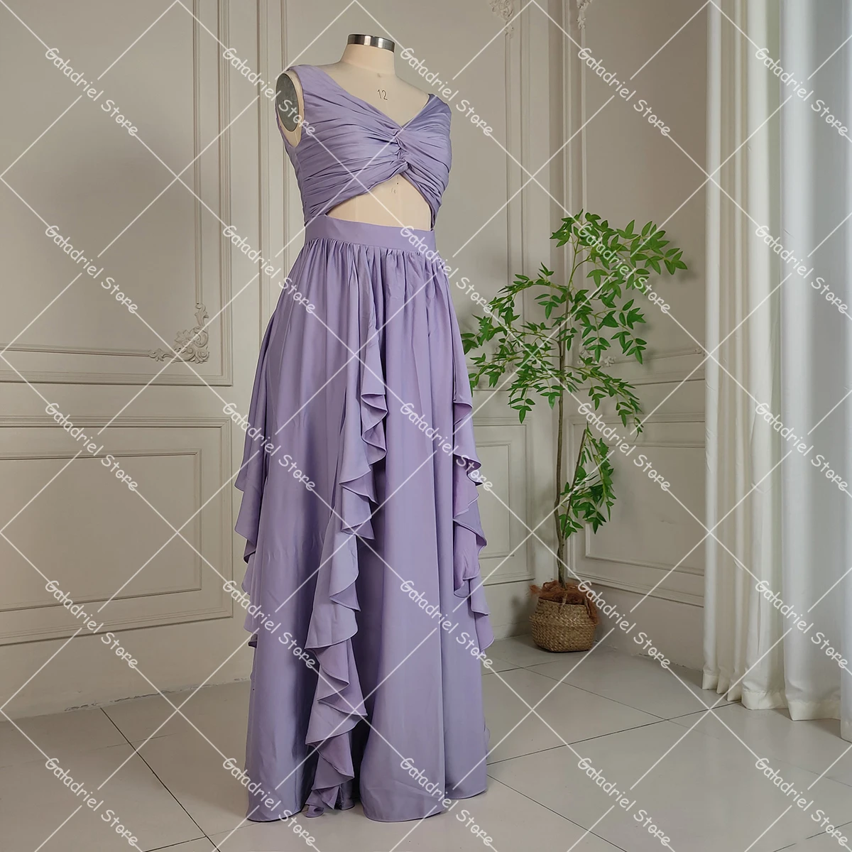 فستان سهرة من الساتان مكشكش على شكل حرف V مكشكش، صور حقيقية، قواطع مخصصة، مشد بلون سادة، فساتين حفلات الكوكتيل الأنيقة