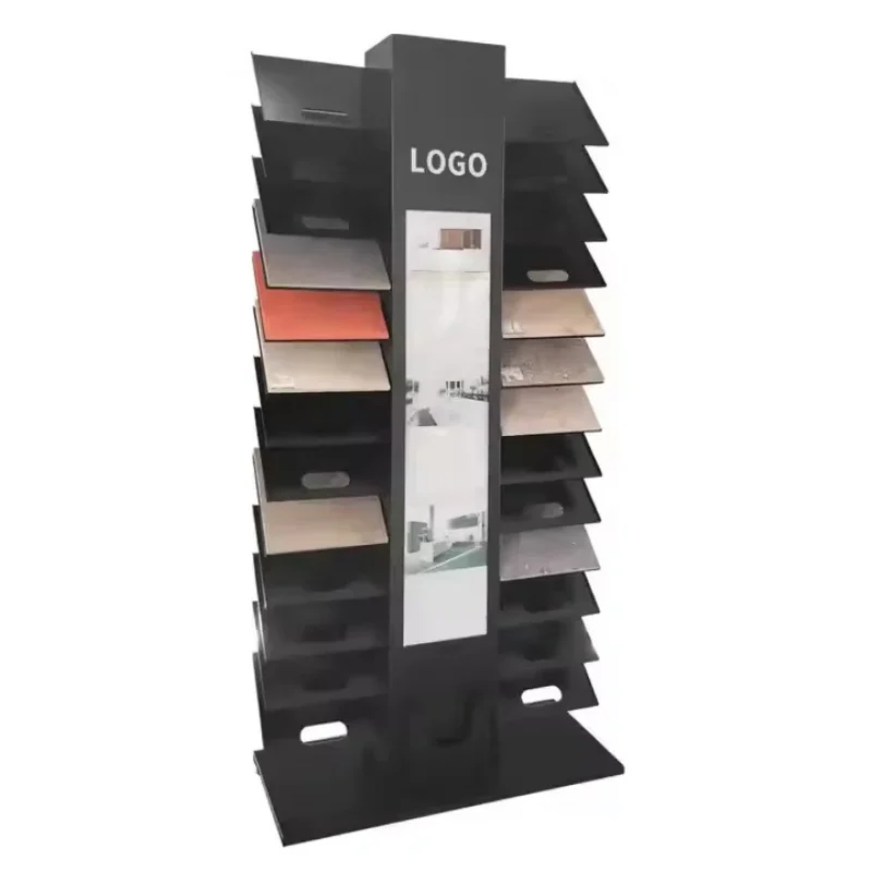 custom.High Quality Custom Metal Display Stand Granite Quartz Luminous Ceramic Tile Artificial Stone Floor Supermarket Shelv