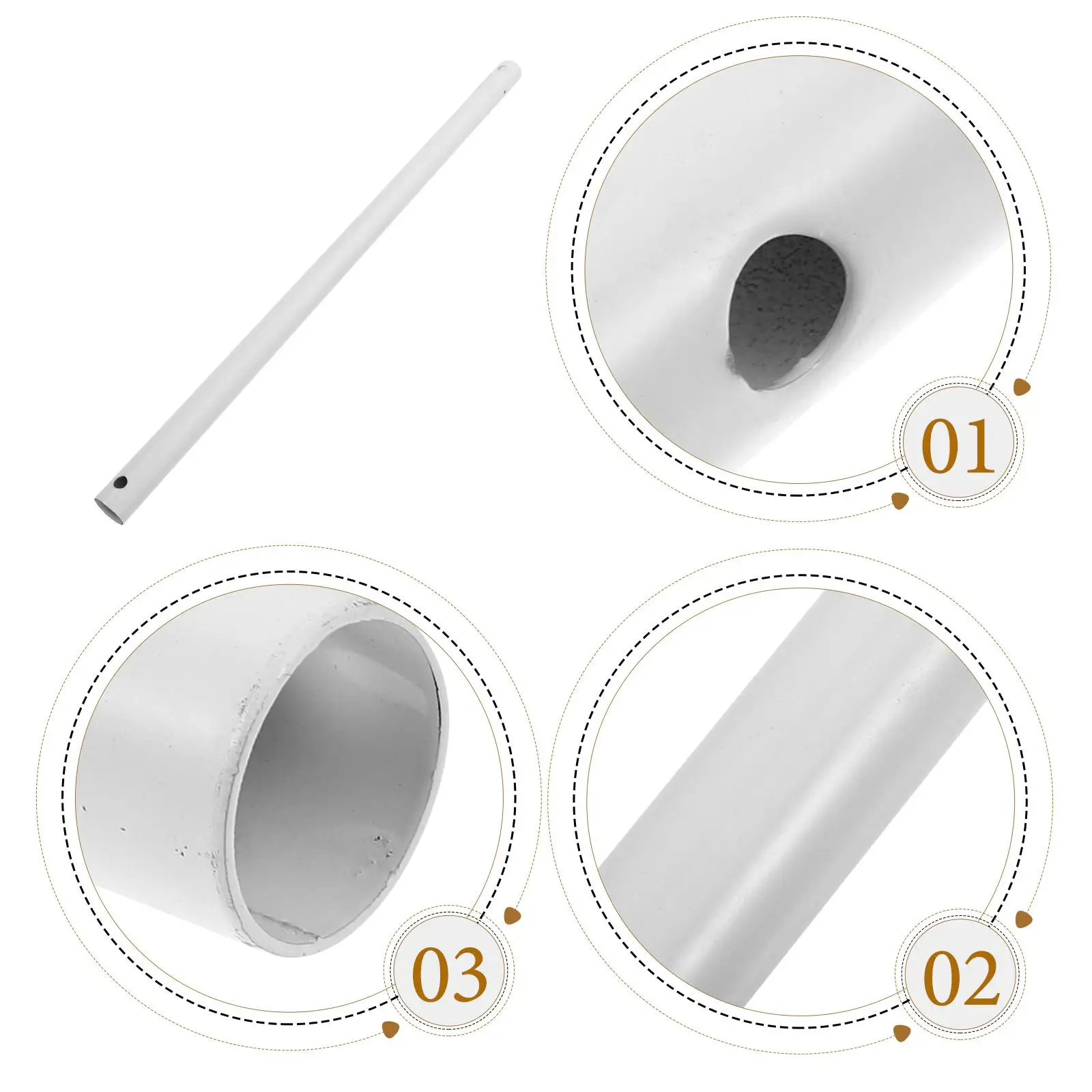 2Pcs Down Extension for Ceiling Fan Fan Rod Thickened Iron Material Long Rods Replacement Hardware