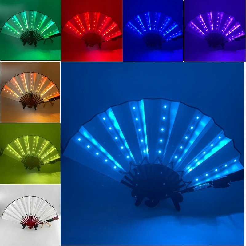 

10 Inch Rechargeable LED Glow Fan Color Changing Light Up Party Essential For Carnival Rave Music Disco Events Festive Gift