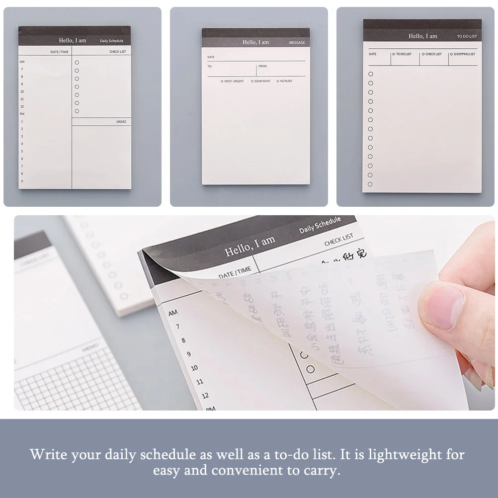 

6Pcs Note Pad Simple Practical Schedule Book Daily Planner Organizer Lightweight Portable for Students Travelers Office Workers