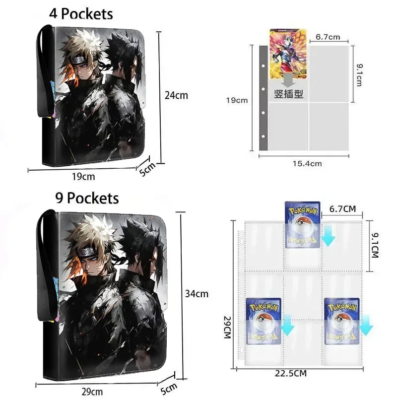 Anime NARUTO 900pcs Card Album Book Collection Card Zipper Game Cards Naruto Sasuke Sakura Kakashi Binder Holder Kids Gift