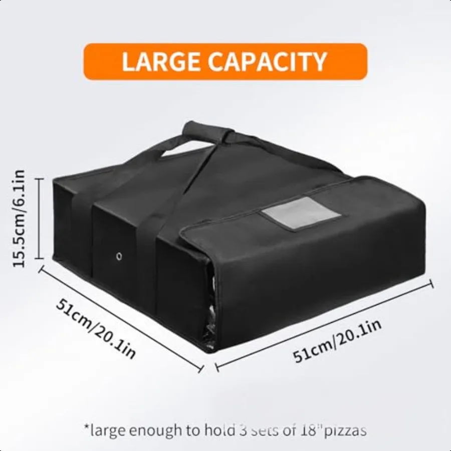 보온 피자 배달 가방, 피자 보온 가방, 보온 음식 배달 가방, 프리미엄 대형 20 x 20 x 6인치 테이크아웃 가방