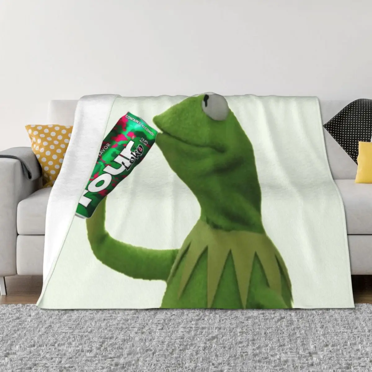 

Kermit Sips Four Loko Throw Blanket Summer Beddings Decorative Throw for babies Blankets