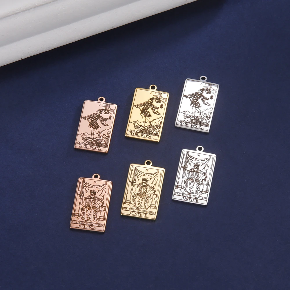 Dawapara Tarot-Kartenanhänger für die Schmuckherstellung, Astrologie, Tarotkarten, Major Arcana, magisches Amulett, Anhänger aus Edelstahl – Detail 18