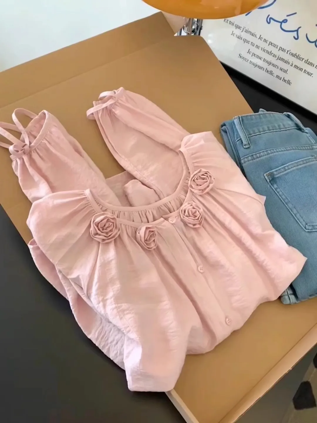 

Unique Pink irt for Women Ele Luxury Anti-Aging Faionable Design Beautiful Small Top High Quali Chinese Brand