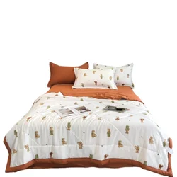 New Class a Maternal and Child Grade Washed Cotton Linen Double Layer Yarn Soybean Summer Quilt