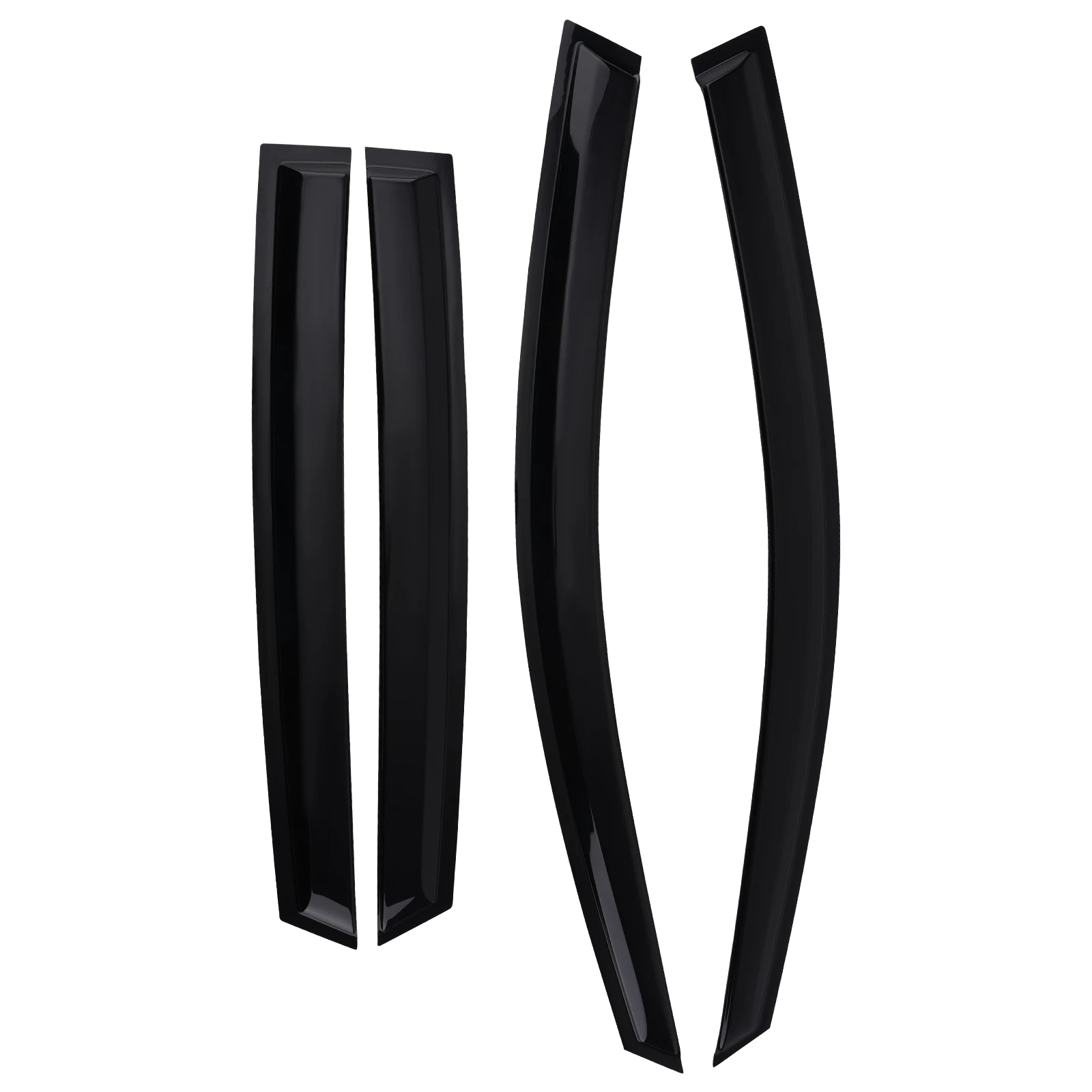 

Side Rain Guards for VW POLO MK5 09-17 Outside Mount Window Deflectors Black