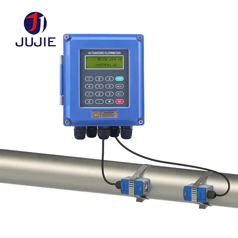 Ultrasonic Water Flow Meter Portable Flowmeter For Water Diesel Oil Gasoline Pure Liquid Measure 4-20mA