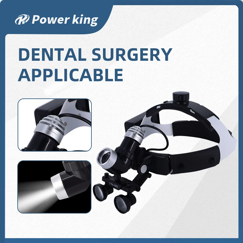 Binocular Loupes Adjustable 2.5X 3.5X Magnification Dental Led Head Light Lamp Flexible Surgical Medical Spotlight Sterilizable