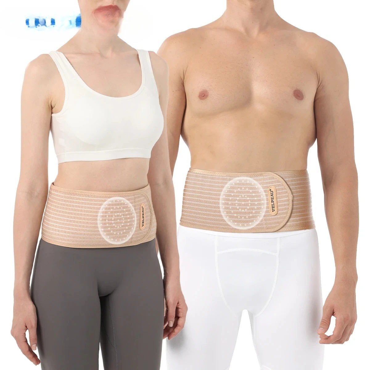 

VELPEAU Umbilical Hernia Belt for Epigastric Incisional and Belly Button Hernia, Abdominal Support Binder with 1 Compression Pad