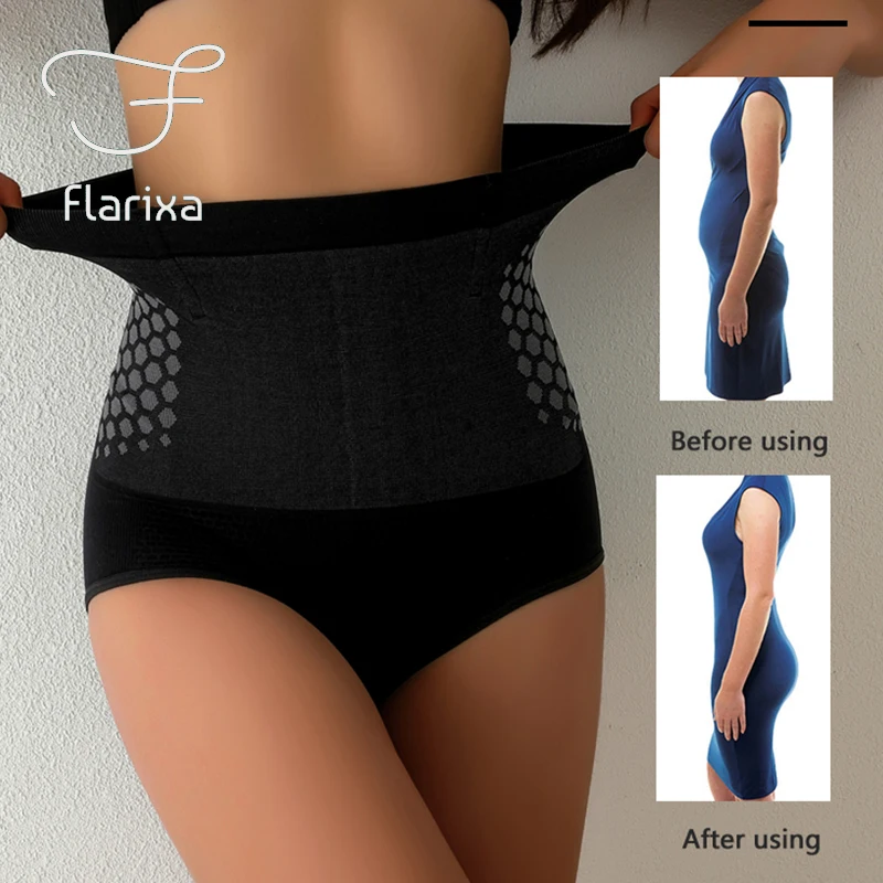 Flarixa High Waist Shaping Briefs Seamless Body Shaper for Women Tummy Slimming Panties Comfortable Hip Lifting Underwear