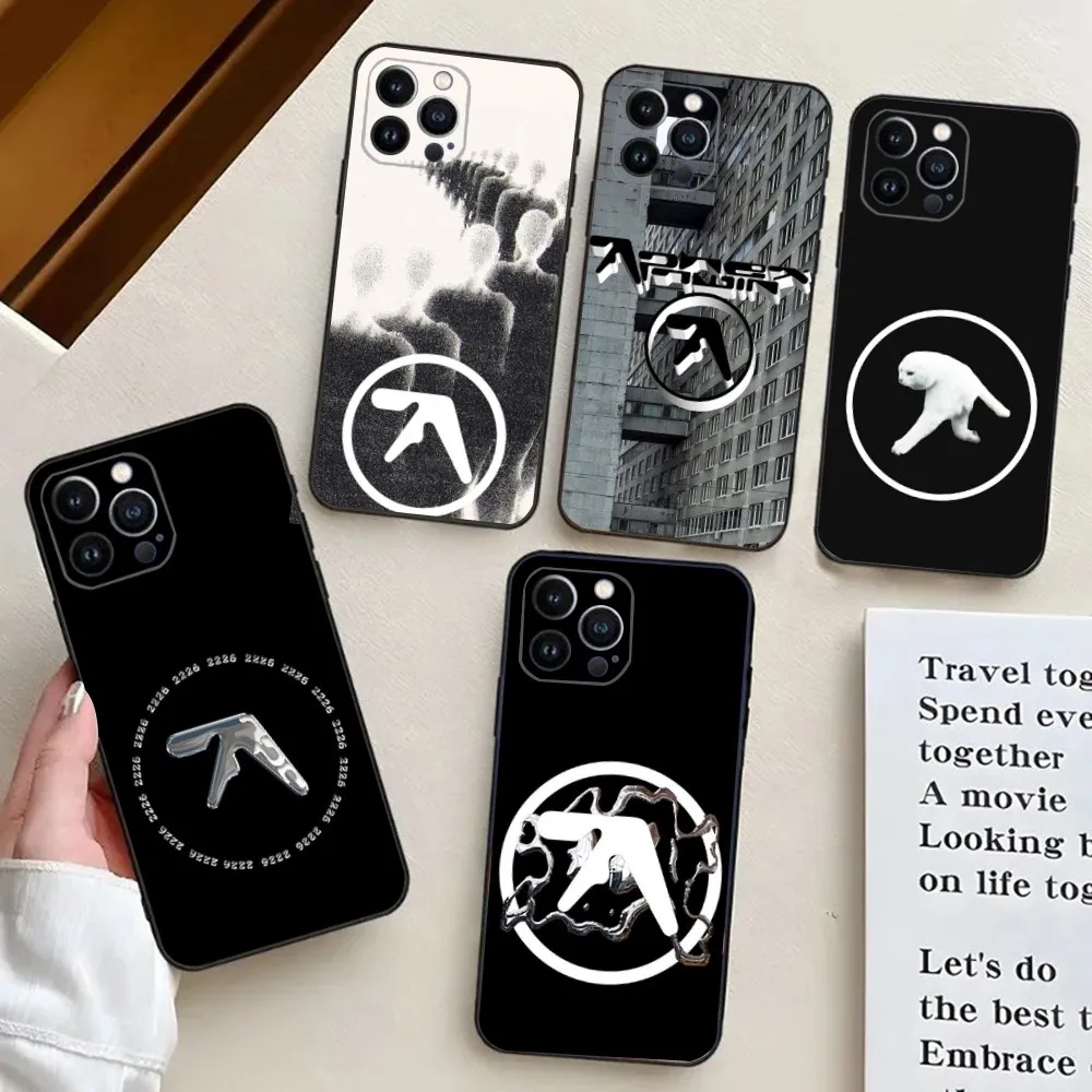 Aphex T-Twin Symbol Logo Phone Case For iPhone 16,15,14,13,12,11,Plus,Pro Max,XS,X,XR,SE,Mini,8,7 Soft Silicone Cover