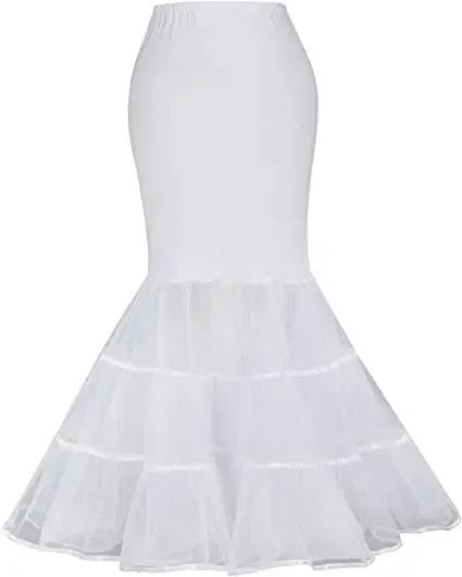Women'S Mermaid Fishtail Crinoline Petticoat Floor Length Wedding Underskirt
