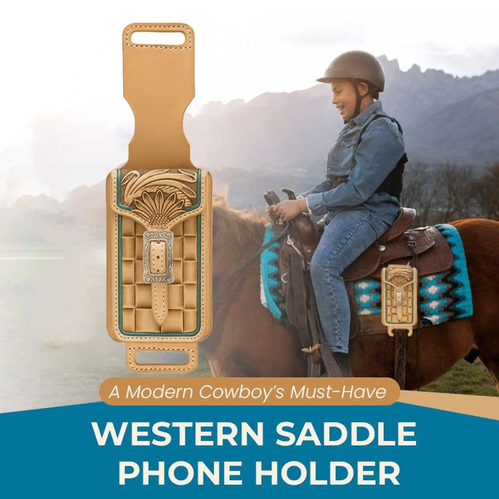 الغربية الهاتف الخليوي الحافظة لوازم الفروسية كاوبوي حامل الهاتف المحمول الحقيبة لراكبي الفروسية المزارع الحصان المدربين