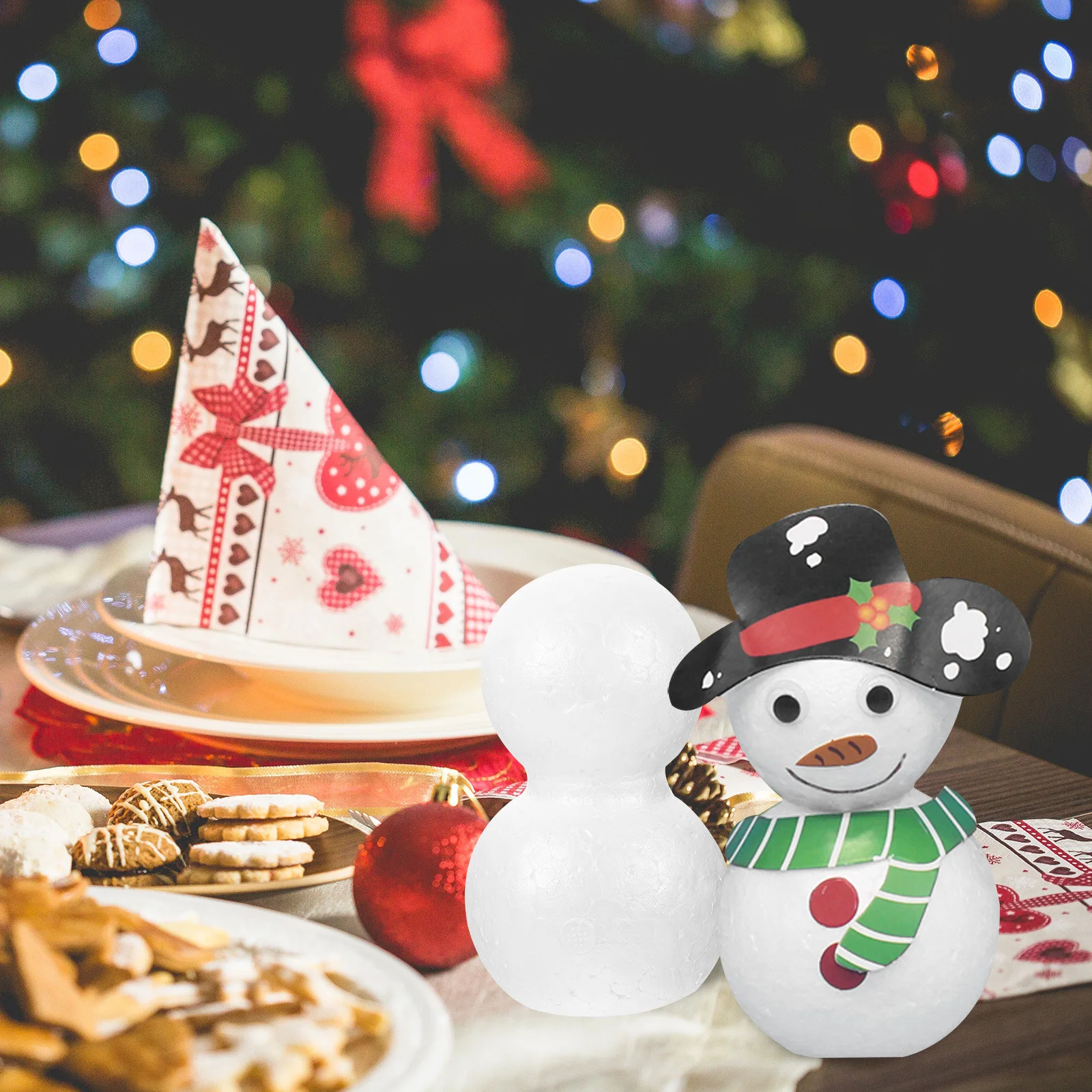 10 قطعة رجل الثلج Diy بها بنفسك المواد الحرفية كرات رغوة لزينة عيد الميلاد اليدوية عيد الميلاد الديكور اللوحة البوليسترين #1