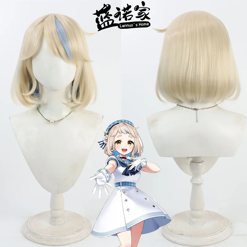 

NIJISANJI Virtual YouTube Machita Chima, парик для косплея, реквизит для Хэллоуина, карнавала, синтетические волосы, термостойкое волокно + шапочка для парика