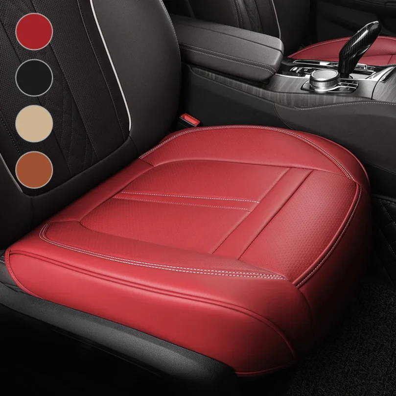 1PCS Nappa Leather Car Seat Cover Anti-Slip and Full Wrap Driver Car Seat Protector Mat Front Bottom Car Seat Cushion Cover