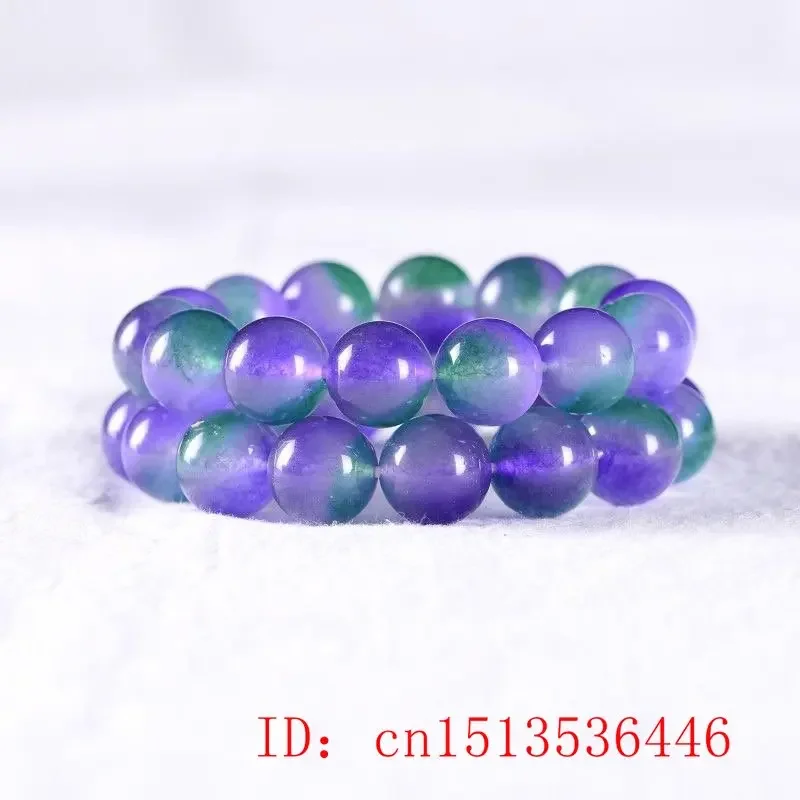 Retro Natural Green Jade Dongling Flower 8-12mm Elastic Bracelet Charm Jewellery Fashion Hand Knitted Amulet Gifts Women Bangle