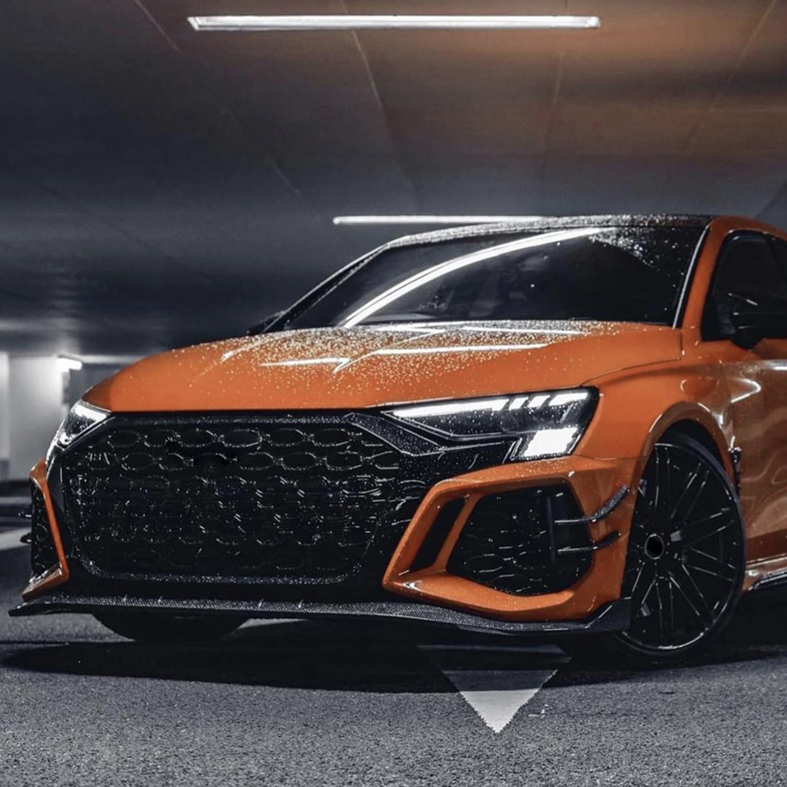 Für Audi RS3 8Y 2020-2024 Limousine 4-Türer Frontstoßstangen-Seitenlüftungs-Verkleidung Lufteinlass-Rahmen Spoiler Splitter Canards – Detail 7