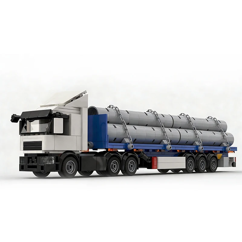 400 PCS transport Flat bed trailer MOC Customize Modular Building Block Simple Technology Model Brick DIY Boy Toy Christmas Gift