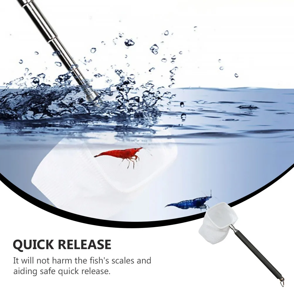 

2Pcs Telescopic Shrimp Net Extendable Fish Tank Mesh Aquarium Fishing Tool 53cm Black Square Mini Size Wall Hangable Stainless