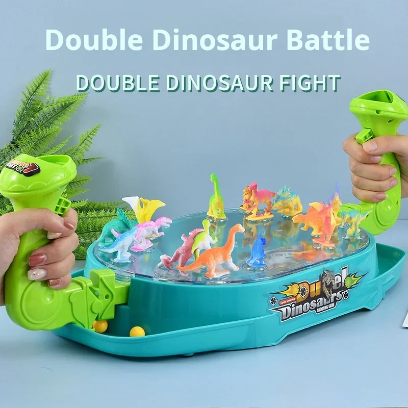 

Two-Player Dinosaur Battle Catapult Game Educational Marble Shooter Interactive Family Toy for Parent-Child Fun and Social Play