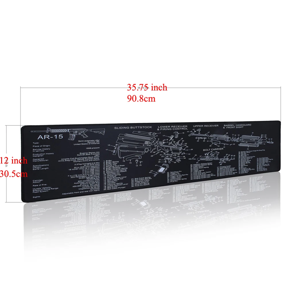Firearms Descomposition Diagram Cleaning Gun Pad Rubber Table Mat Large Mouse Pad Waterproof&Durable Clean Mat view 3