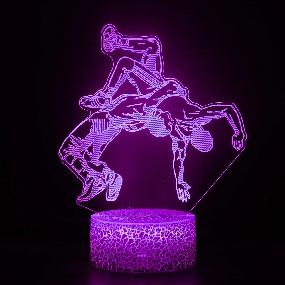 3D Wrestling Night Light Decor Table Desk Optical Illusion Lamps 7 Color Changing Lights LED Table Lamp Birthday Gift for Kids