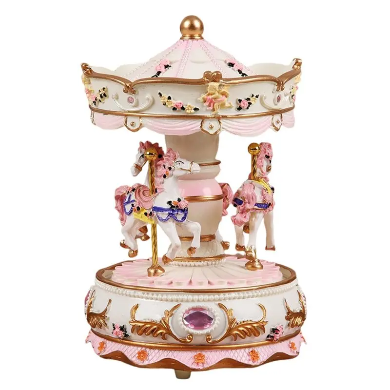 For Little Girl Princess Carousel Music Box Birthday Gift Music Box For Classmate Girl Heart