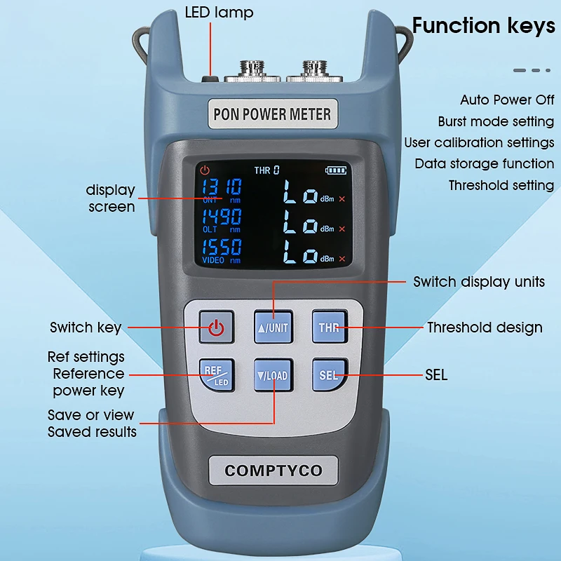 COMPTYCO AUA-330A/U UPC/APC port(optional) 1310/1490/1550nm Fiber Optical PON Power Meter FTTX/ONT/OLT